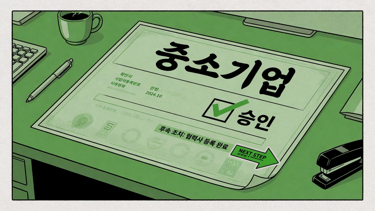 중소기업확인서 발급 현황시스템·소상공인 표기 (2026)